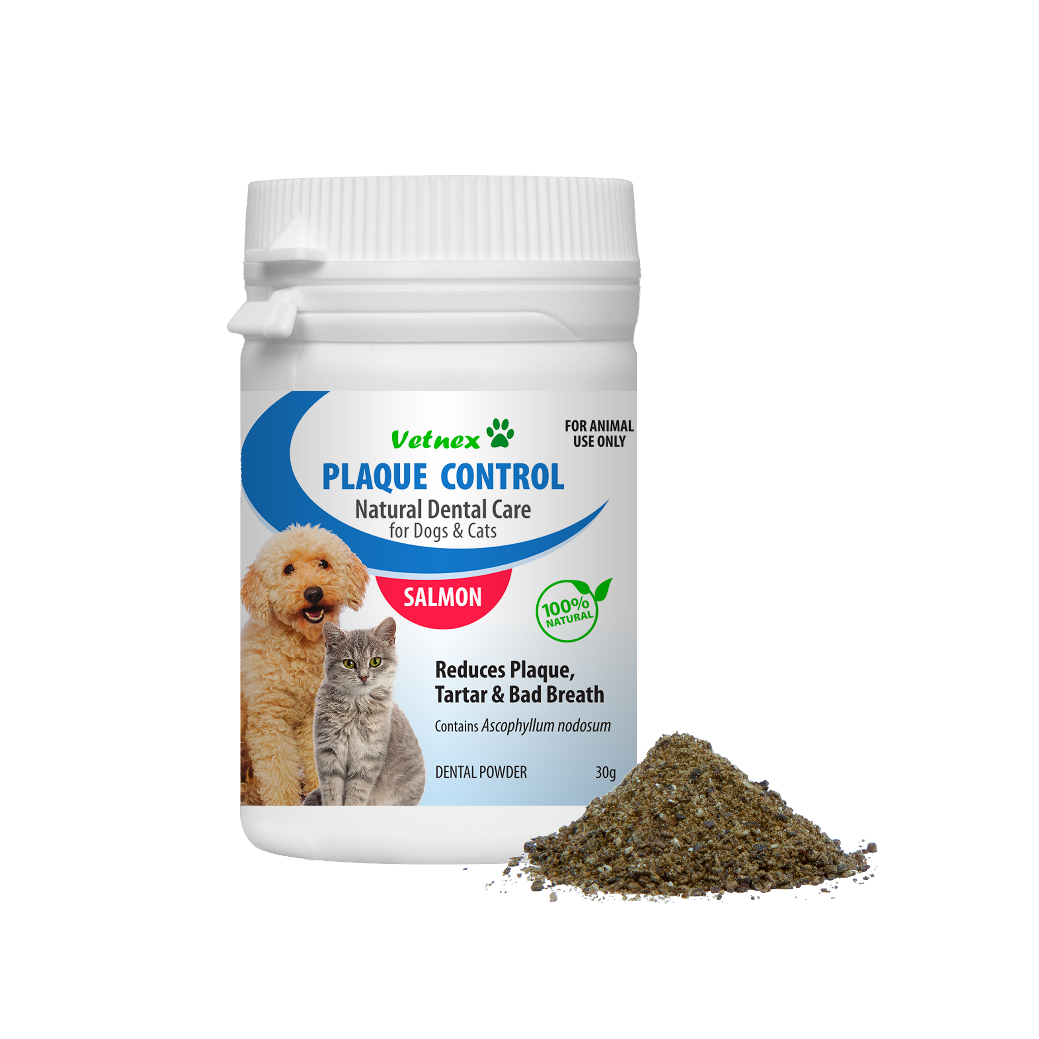 Vetnex Plaque Control Dental Powder (Salmon) for Dogs & Cats 30g 